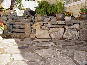 Stone Patio and Wall