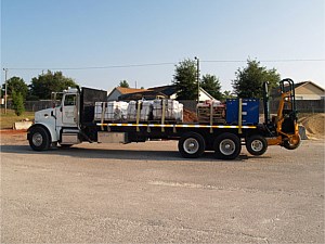 Flatbed Truck with Forklift